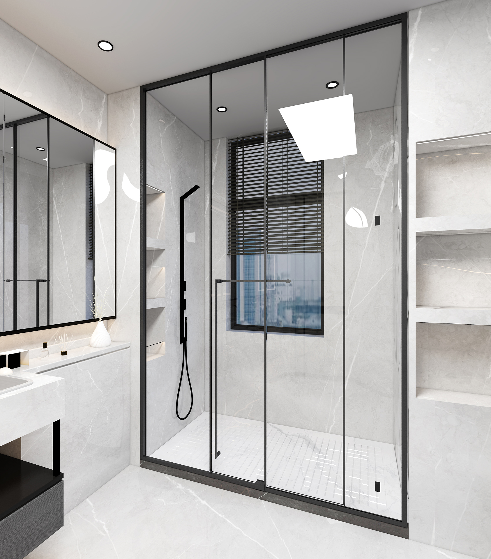 Phòng tắm kính cửa mở trượt