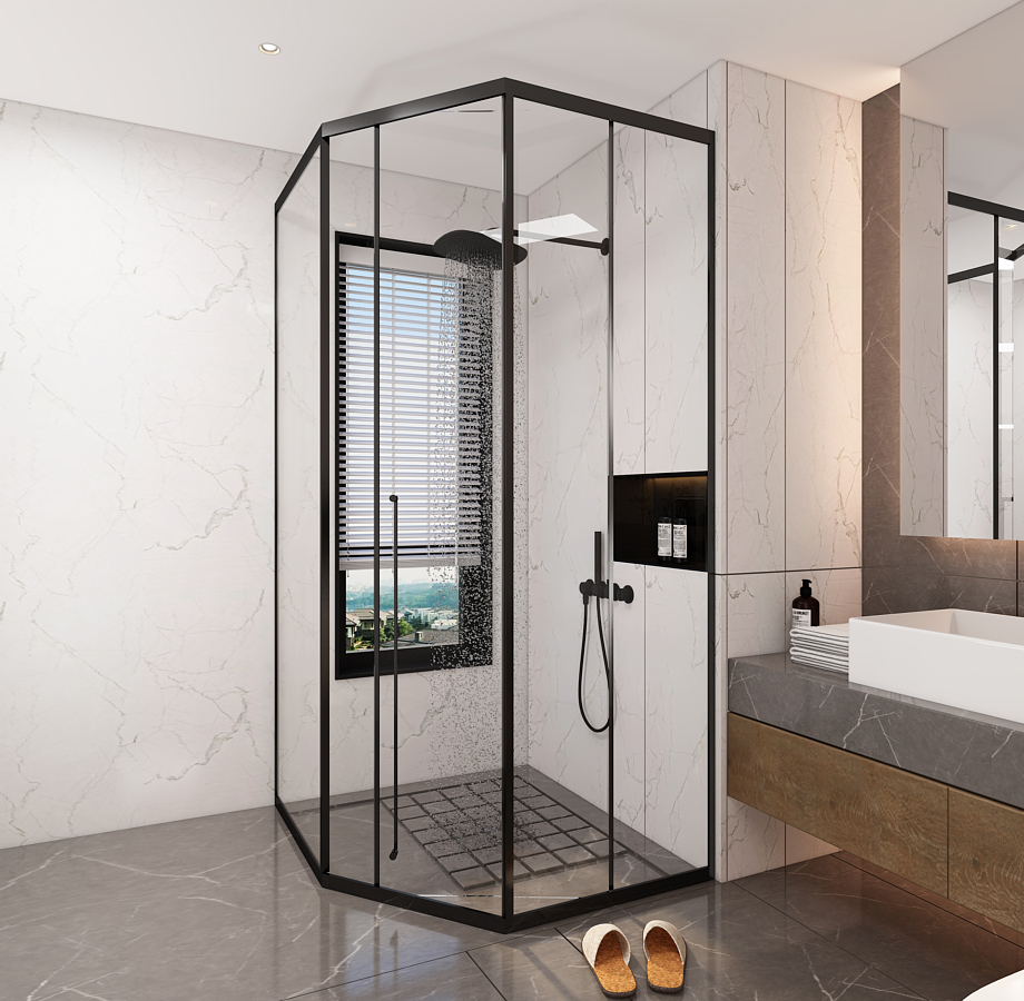 Phòng tắm kính cửa mở trượt